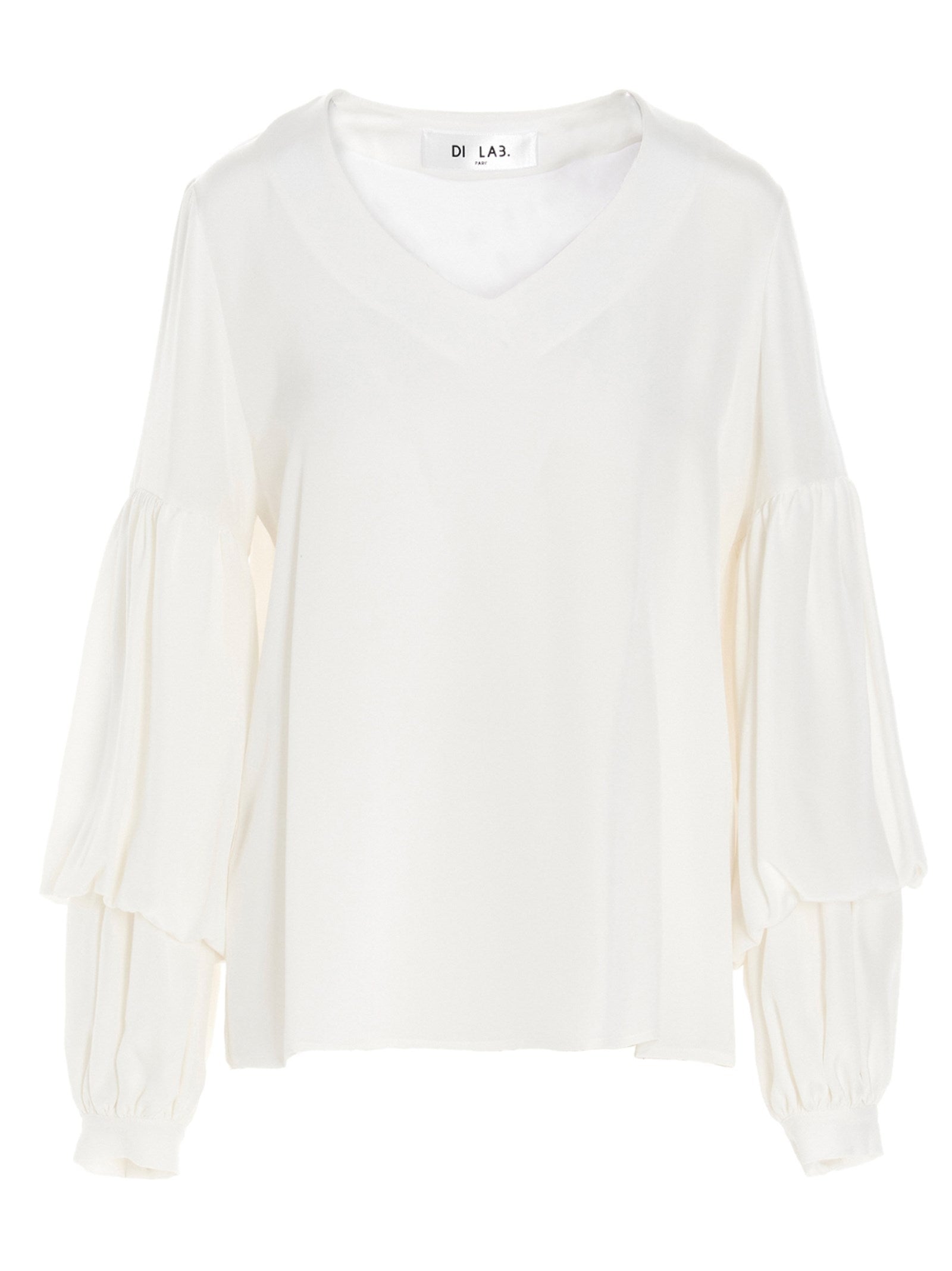 Di.La3 Pari' Puff-Sleeve Silk Shirt