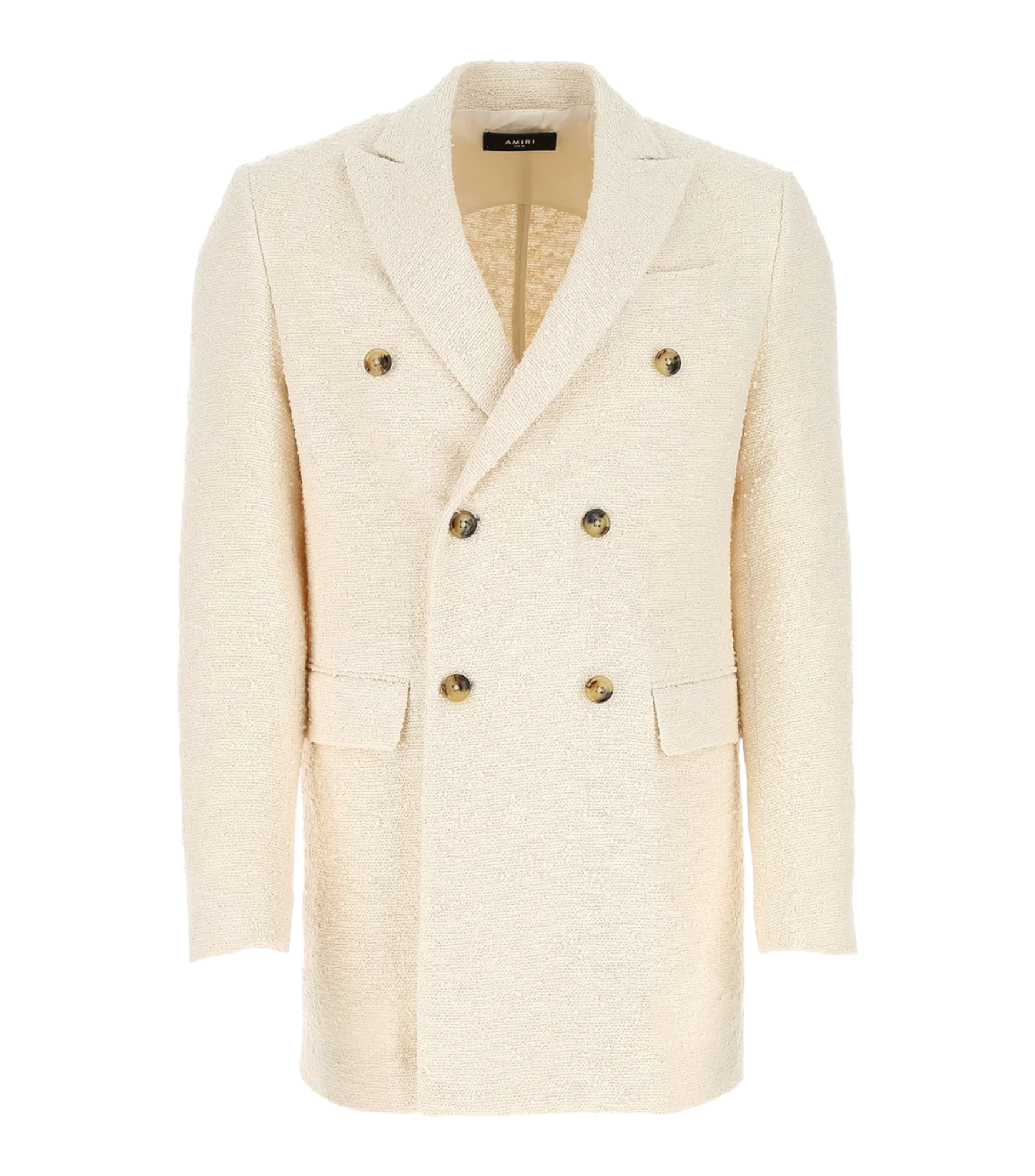 Amiri Ivory Double-Breasted Coat