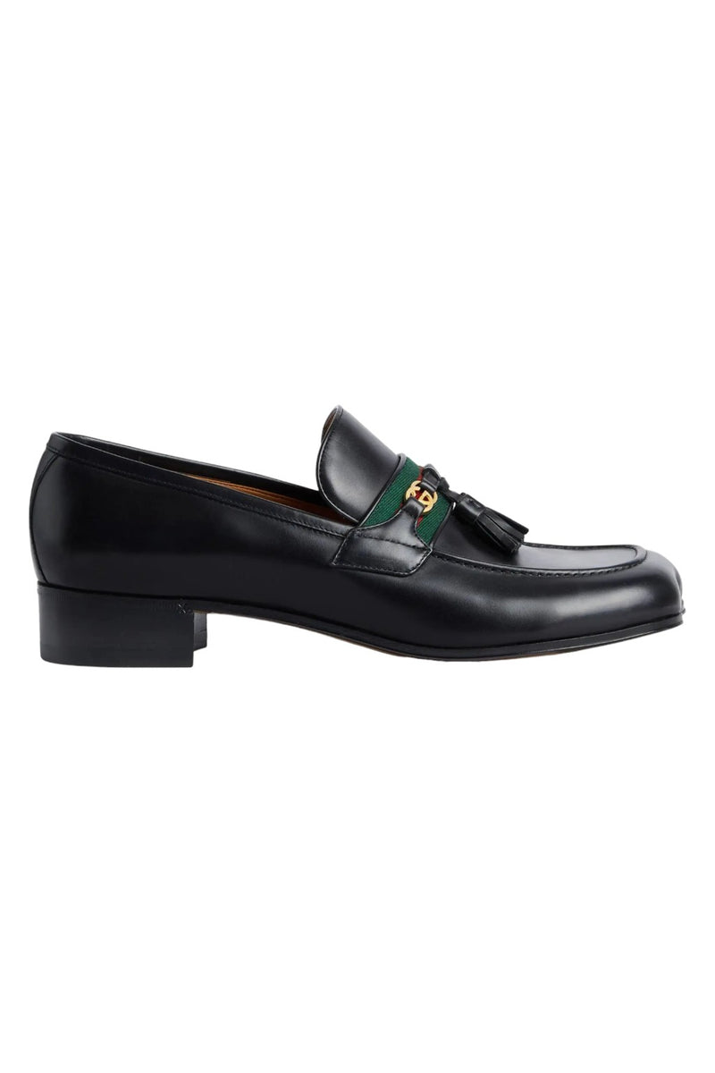 Gucci Tassel-Trim Leather Moccasins