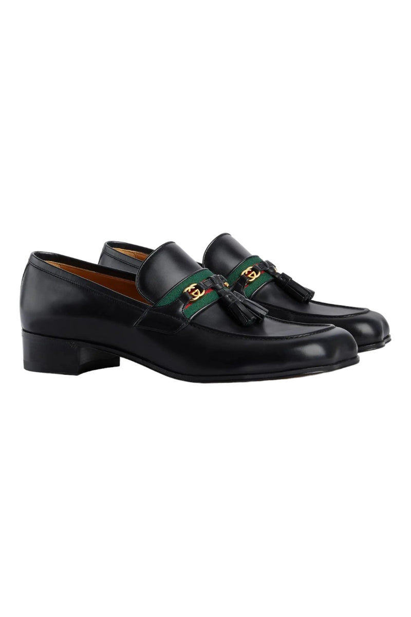 Gucci Tassel-Trim Leather Moccasins