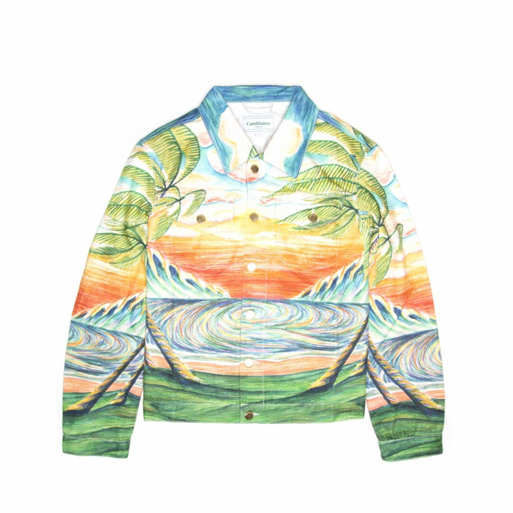 Casablanca Huakai Beach Printed Denim Jacket