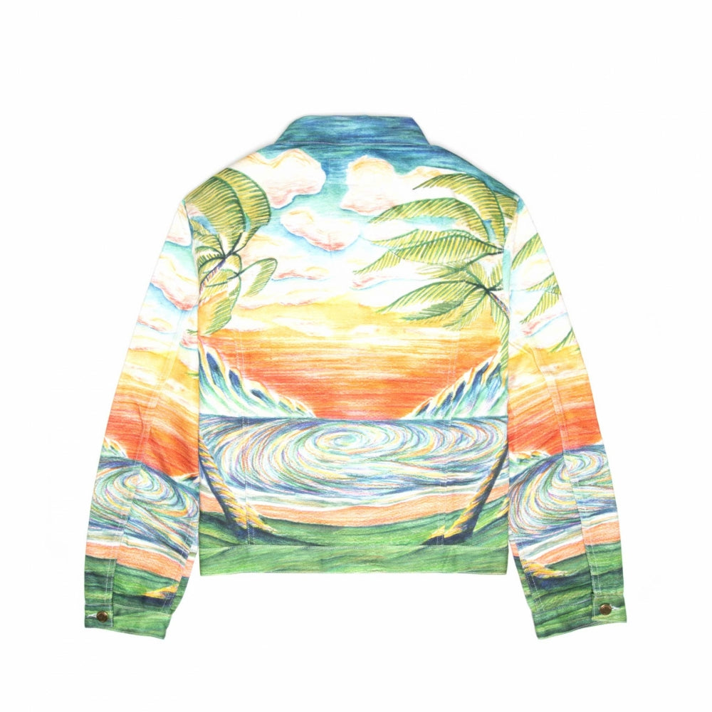 Casablanca Huakai Beach Printed Denim Jacket