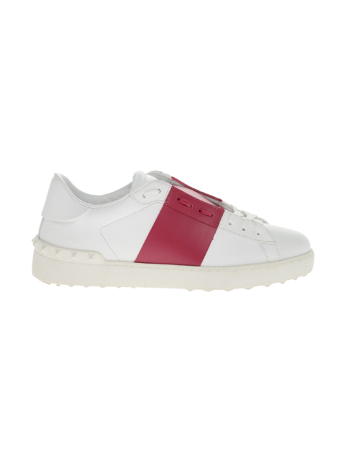 Valentino Rockstud Open Sneakers White/Pink