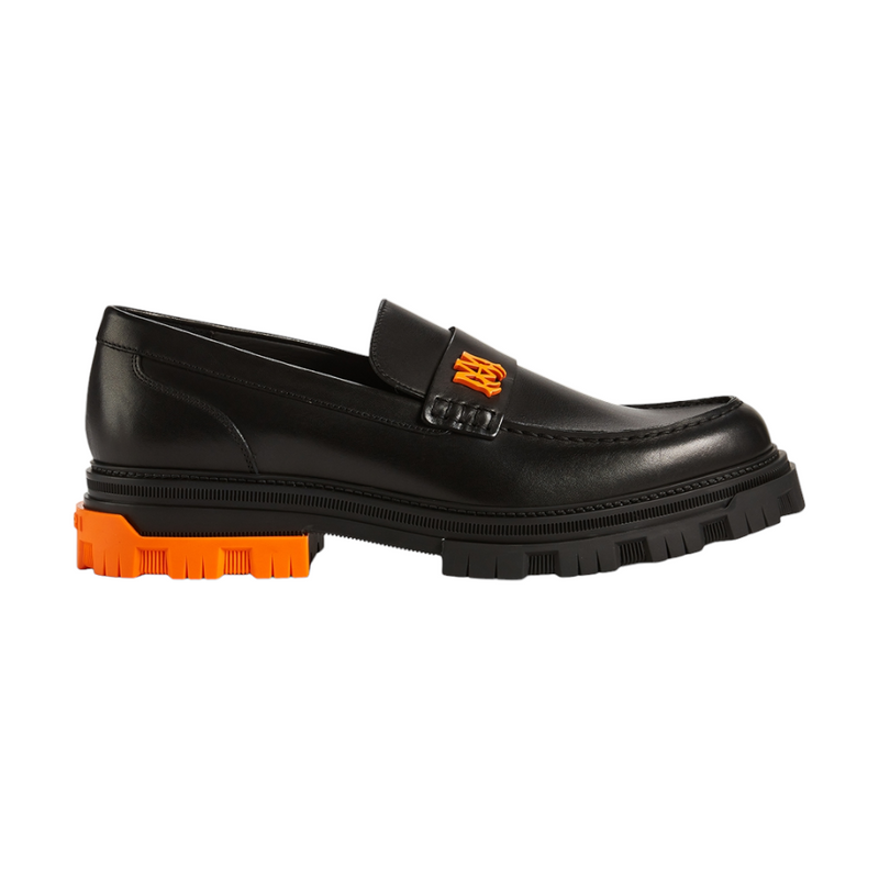 Amiri Military Leather Loafers Black/Orange