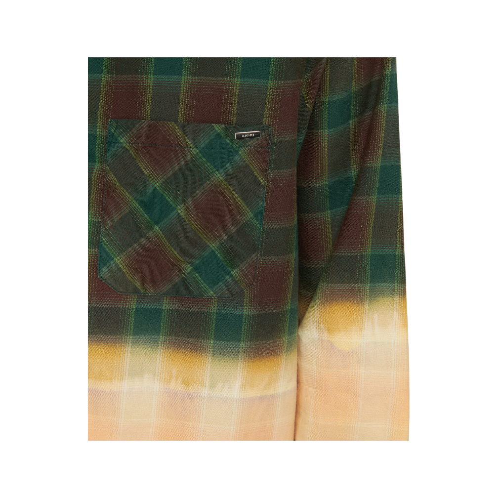 Amiri Two-Tone Bleach Effect Flannel Shirt