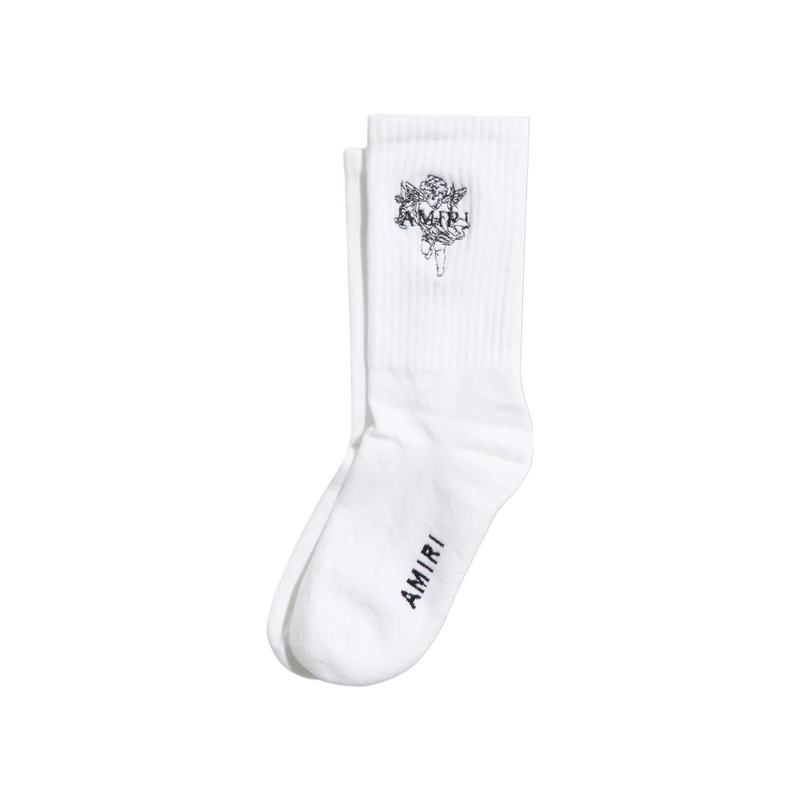Amiri Embroidered Cherub Socks White