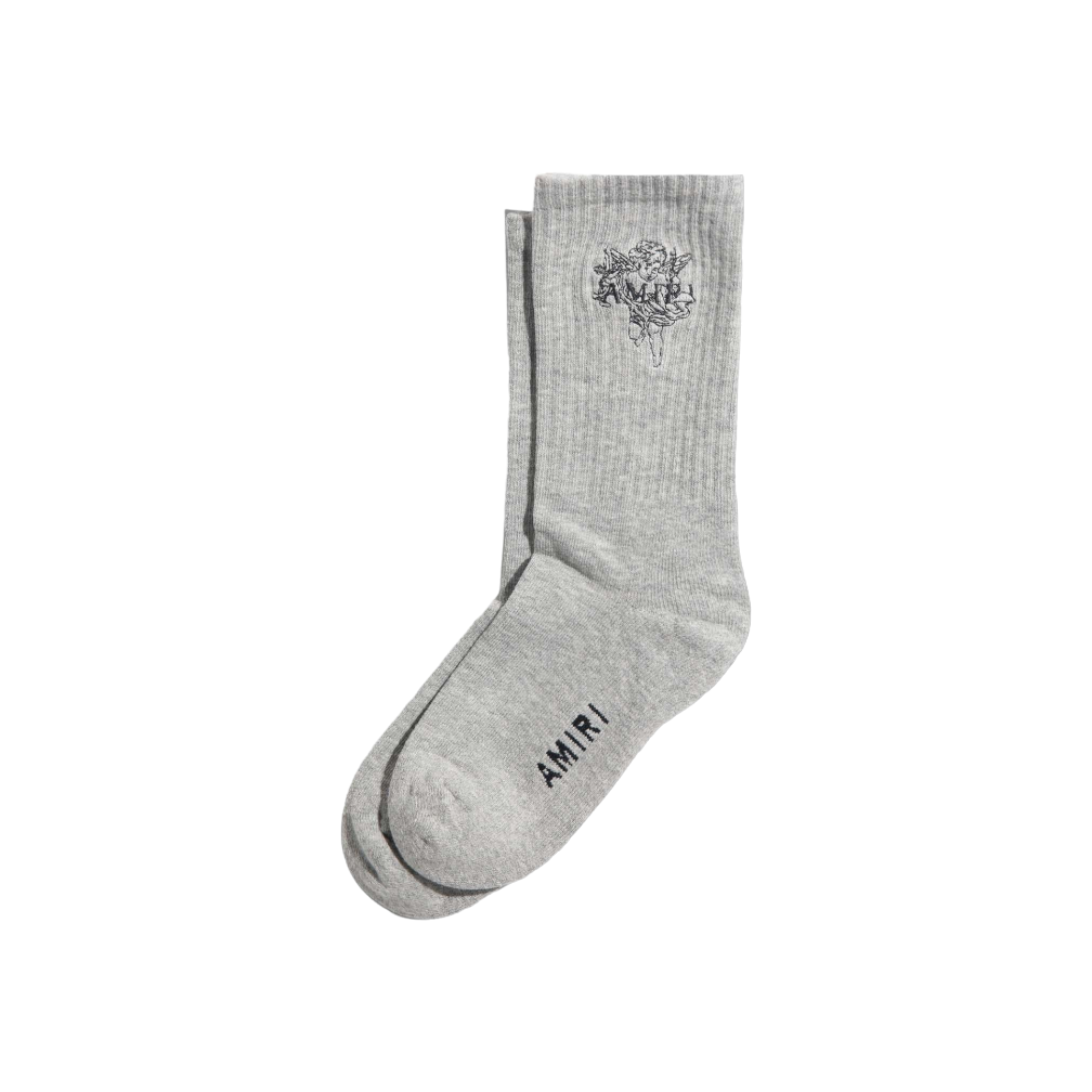 Amiri Embroidered Cherub Socks Grey