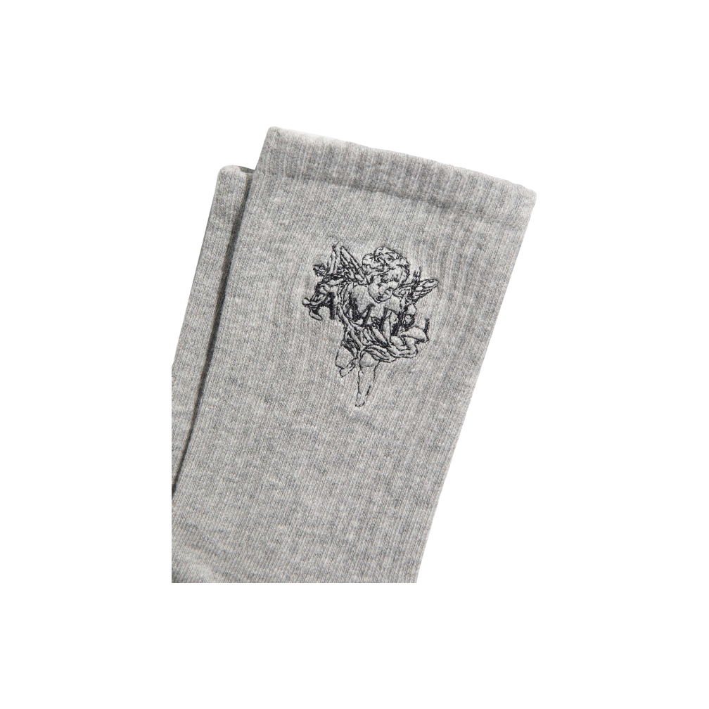 Amiri Embroidered Cherub Socks Grey