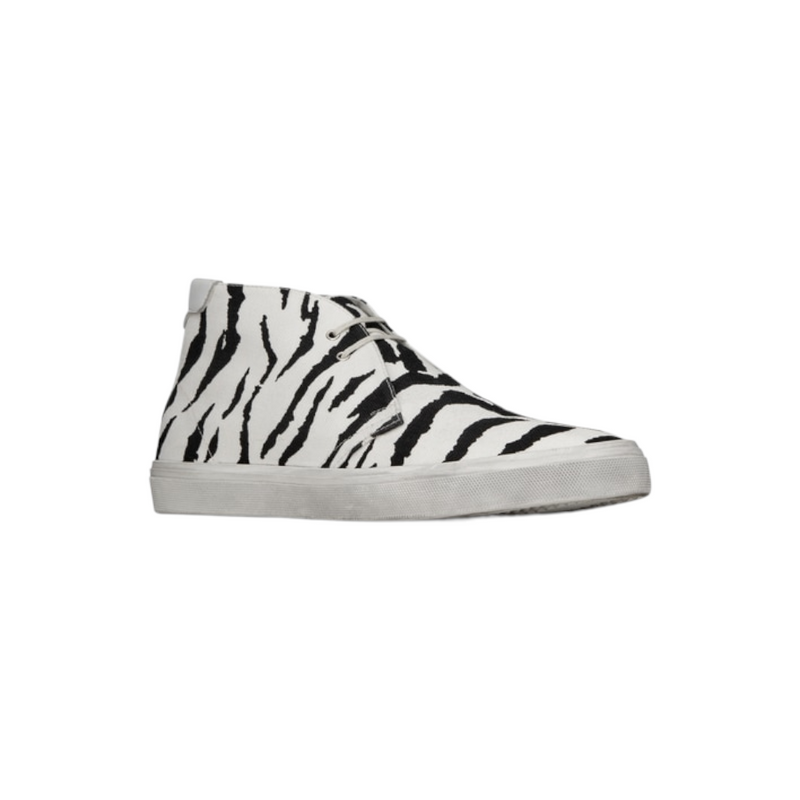 Saint Laurent Ace Sneakers in Zebra-Print Canvas