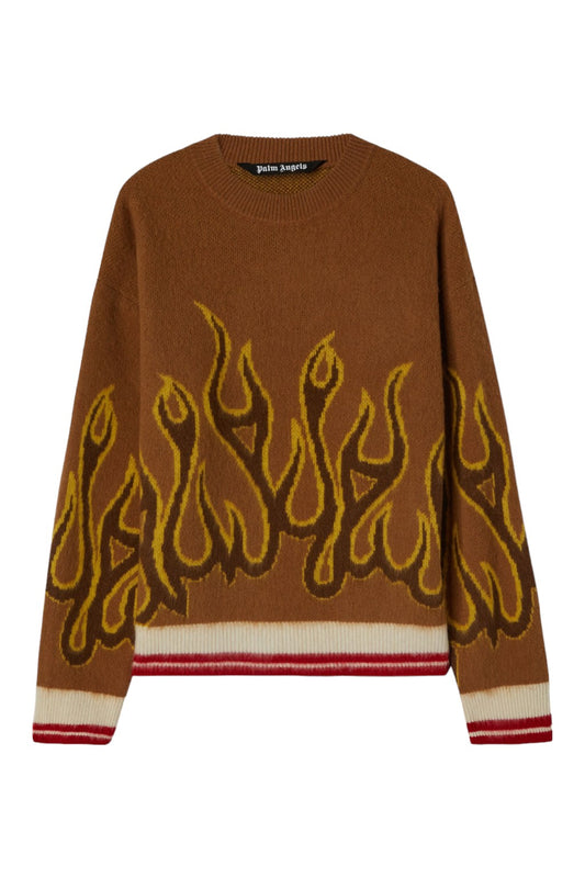 Palm Angels Flames Intarsia Sweater