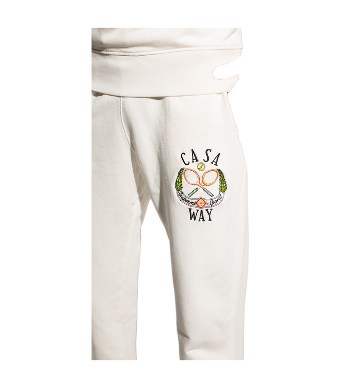Casablanca Tennis Club Embroidered Sweatpants White
