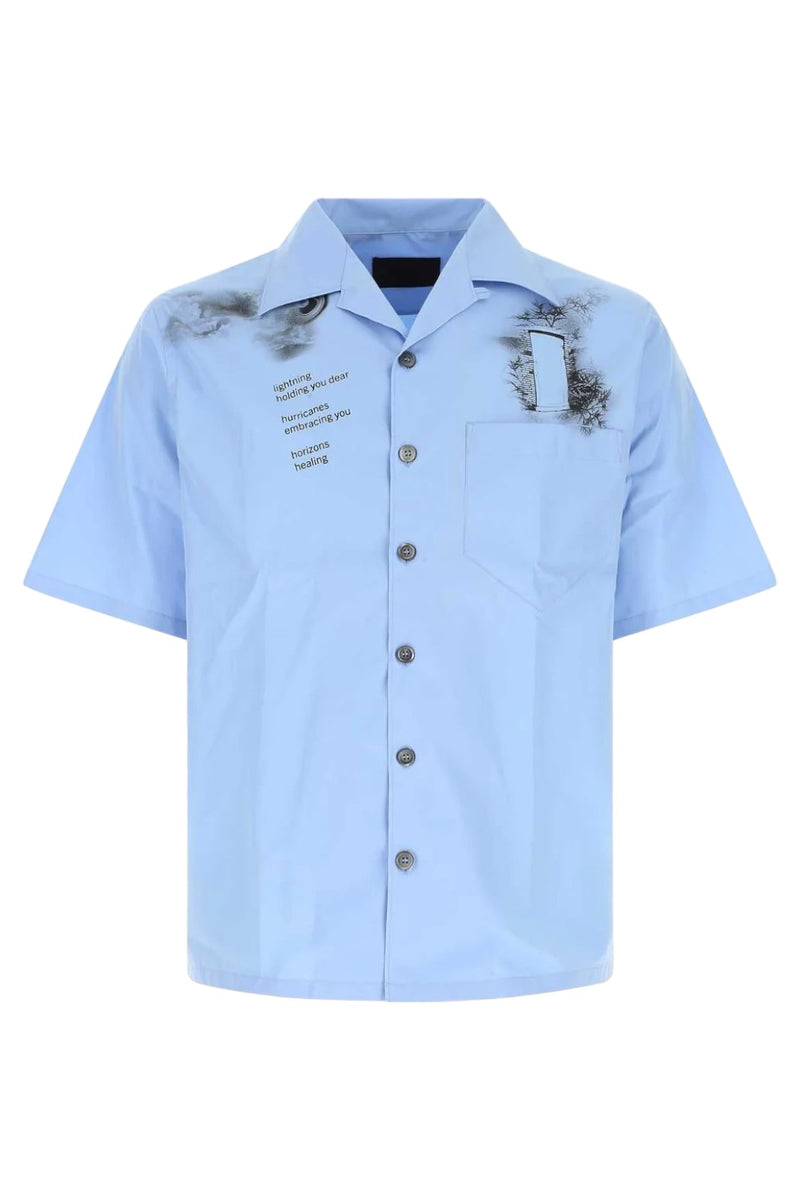 Prada Blue Cotton Poplin Shirt