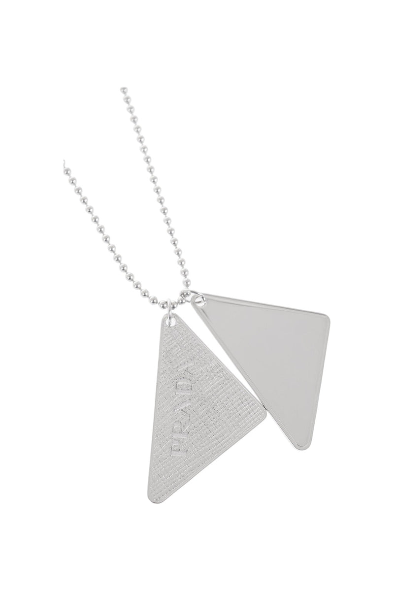 Prada Silver Symbole Pendant Necklace
