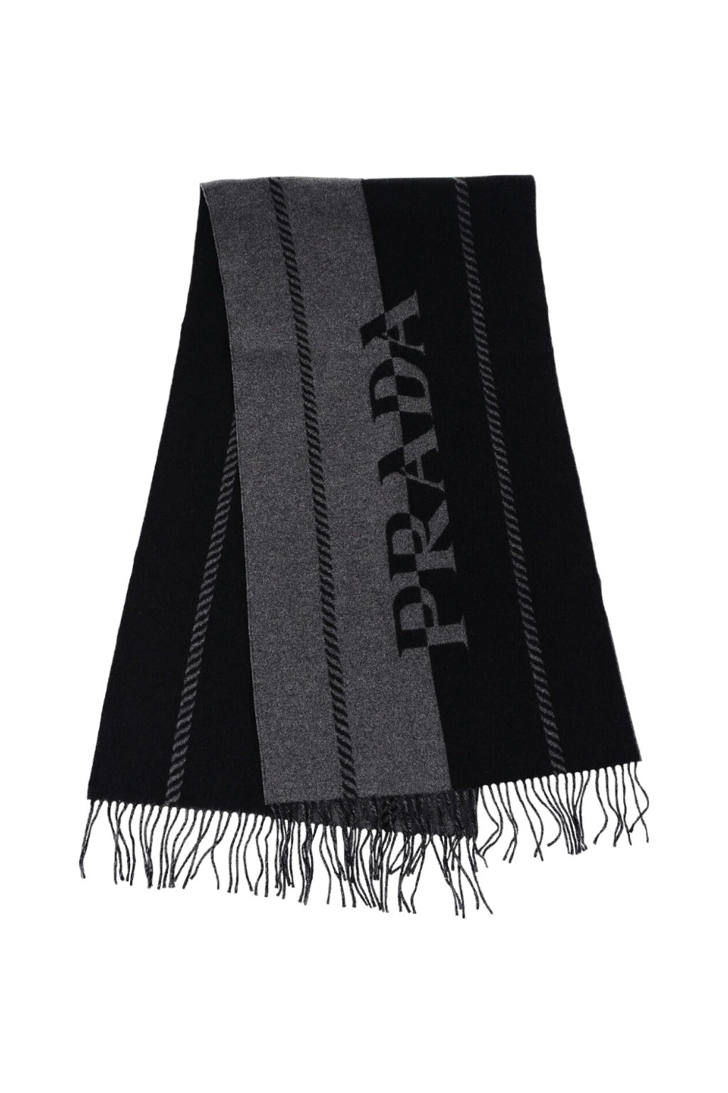 Prada Logo Intarsia Two-Tone Scarf