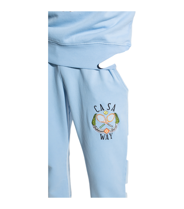 Casablanca Tennis Club Embroidered Sweatpants Sky Blue