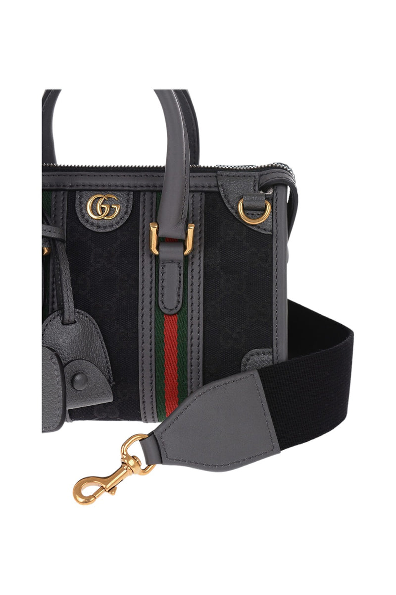 Gucci GG Canvas & Smooth Leather Mini Handbag Grey