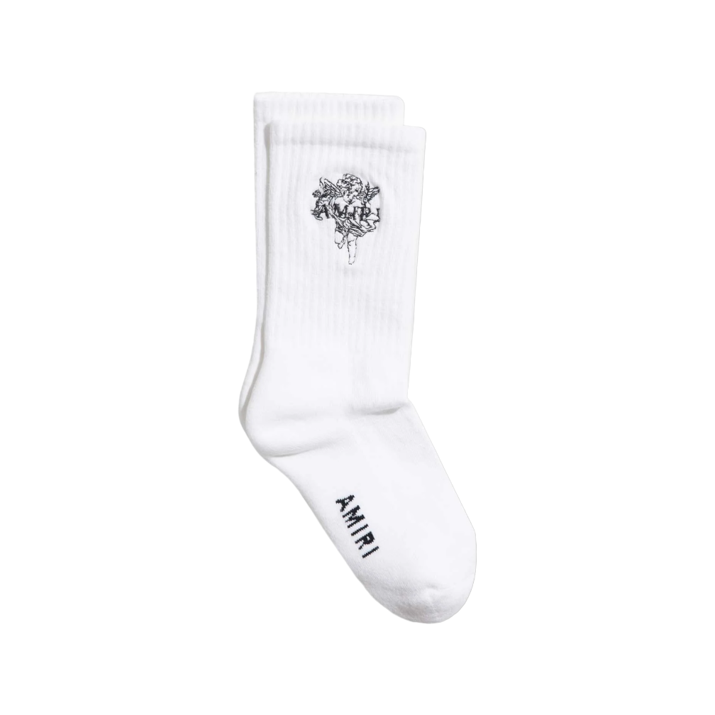 Amiri Embroidered Cherub Socks White