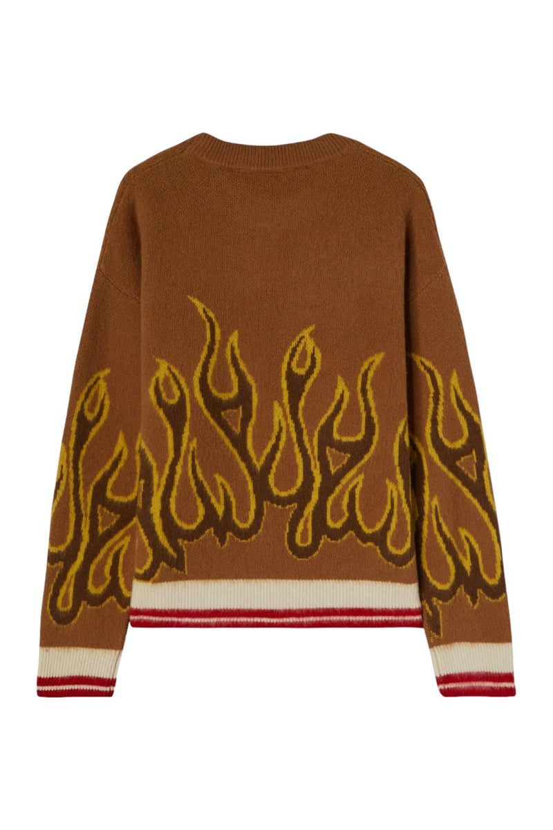 Palm Angels Flames Intarsia Sweater