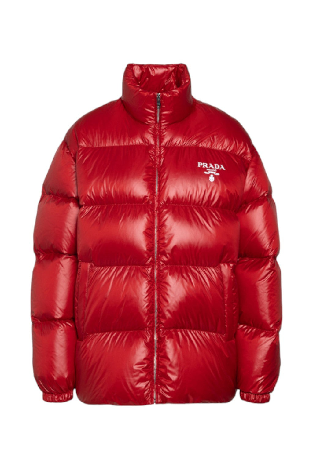 Prada Logo Down Jacket Red