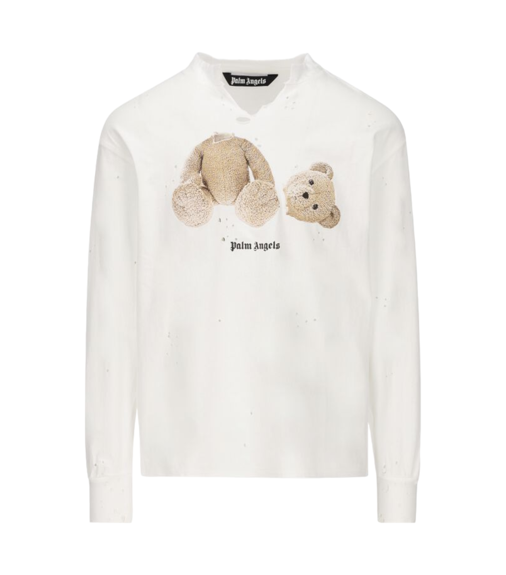 Palm Angels Broken Bear Ripped Detail Longsleeve