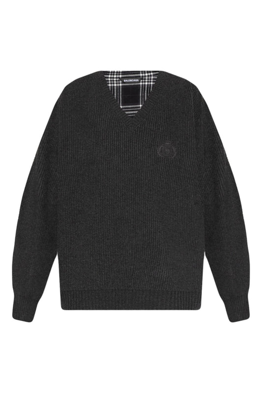 Balenciaga Cashmere-Blend Oversized Hybrid Sweater