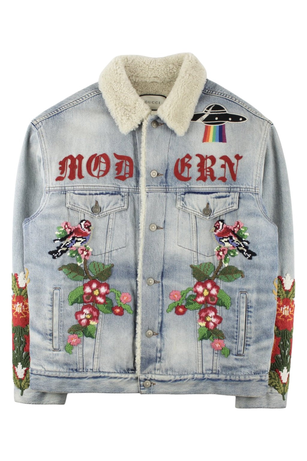 Vintage Mustang Jean Jacket Blanket Lined Customized Embroidery Gucci Style  Distressed Denim - Etsy Israel