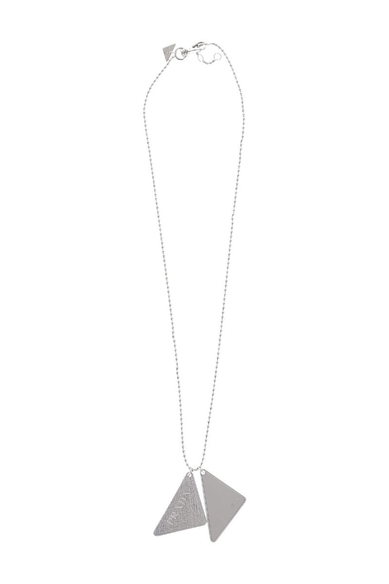 Prada Silver Symbole Pendant Necklace