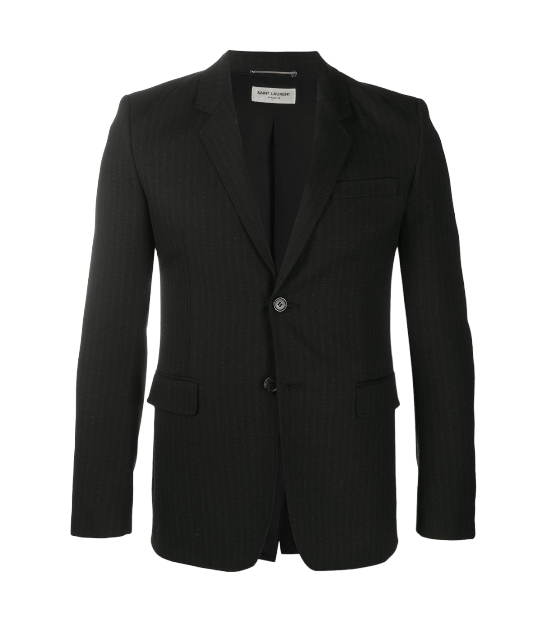 Saint Laurent Single Breasted Chalk-Striped Wool Twill Jacket