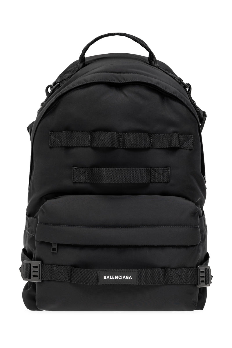 Balenciaga Black Army Logo Backpack