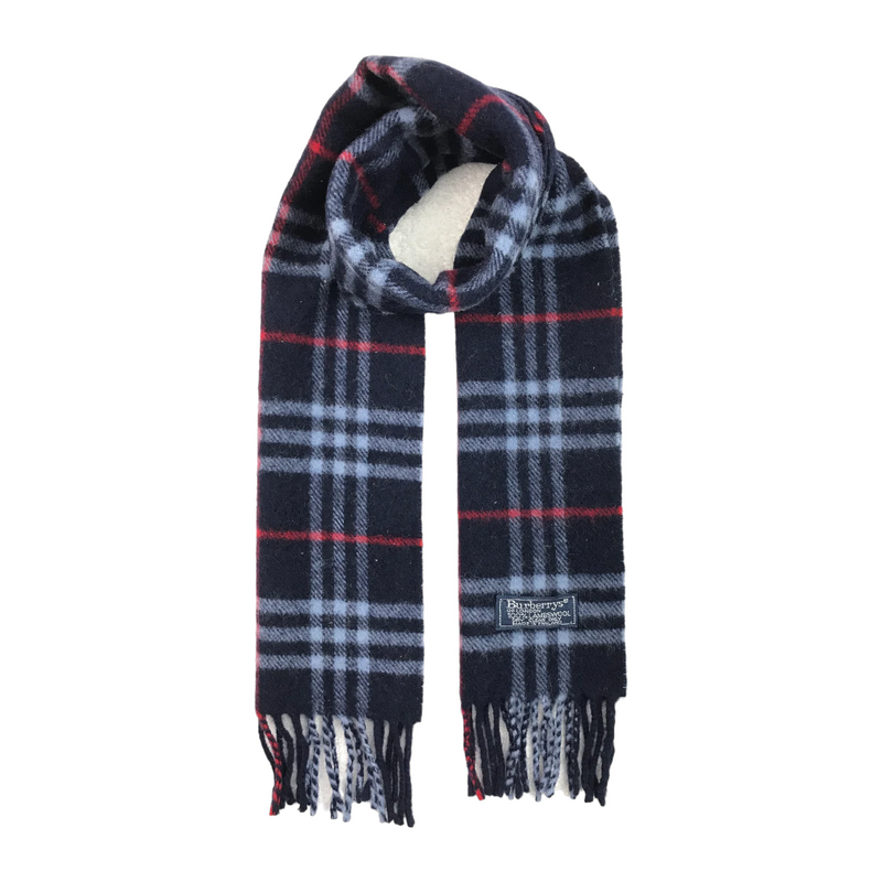 Burberrys of London Navy Check Scarf - Preowned