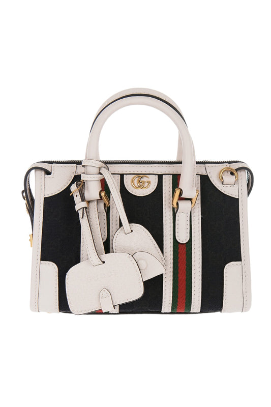 Gucci GG Canvas & Smooth Leather Mini Handbag White