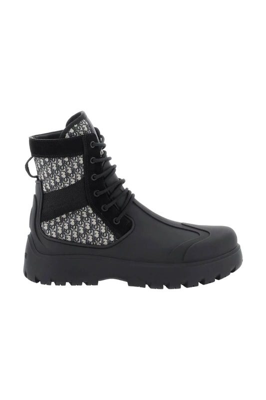 Dior Garden Lace Up Ankle Boots Black
