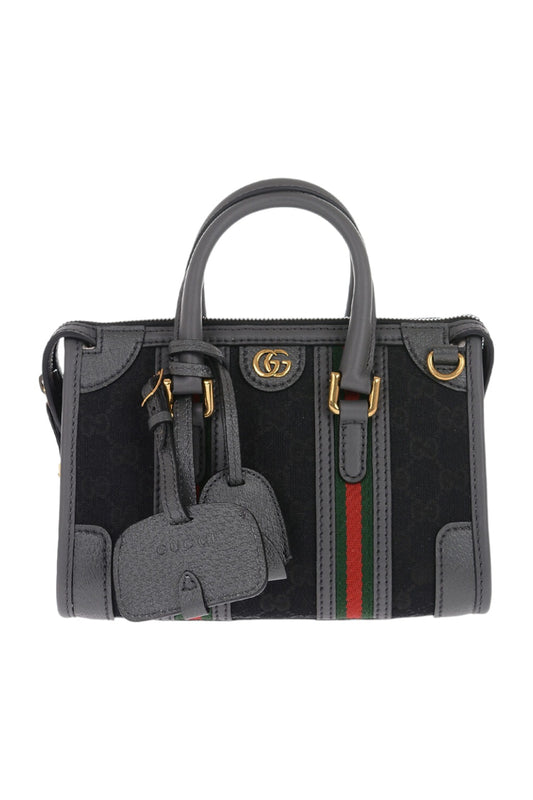 Gucci GG Canvas & Smooth Leather Mini Handbag Grey