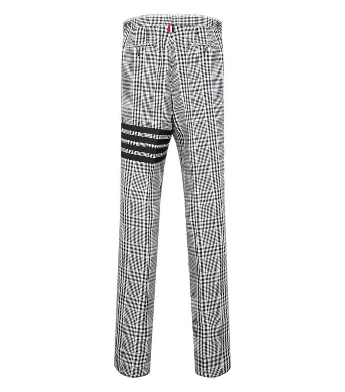 Thom Browne 4-Bar Stripe Checked Trousers