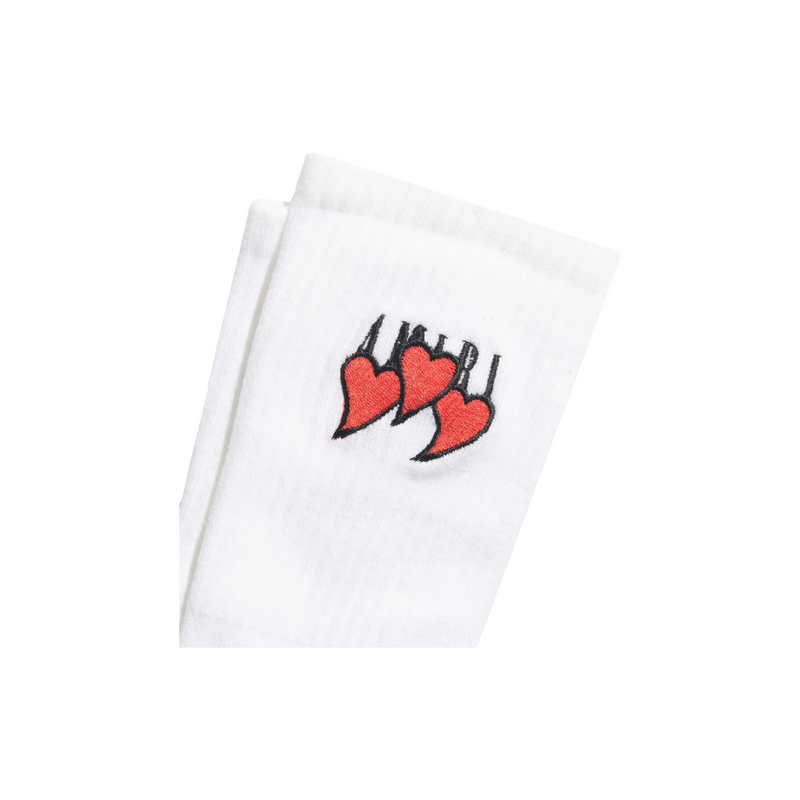 Amiri Embroidered Three Hearts Socks White