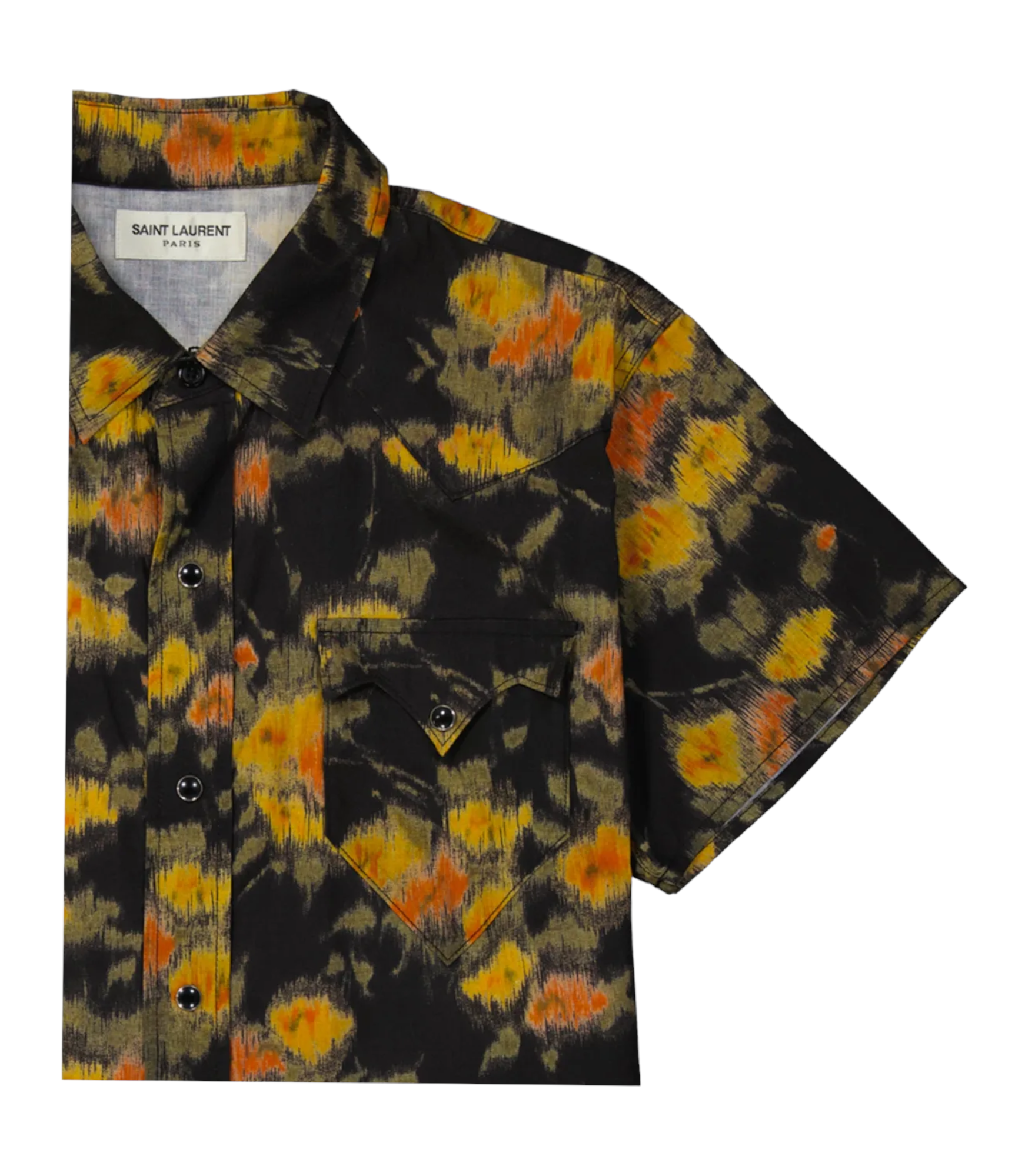 Saint Laurent Vintage Florat Ikat Cotton Shirt