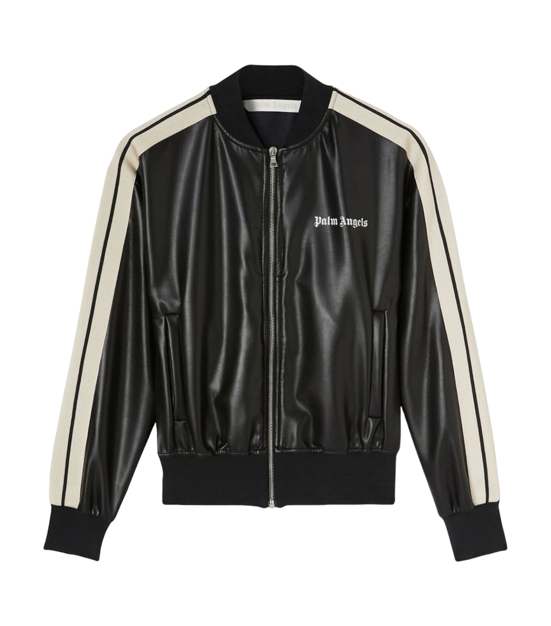 Palm Angels Faux Leather Bomber Jacket
