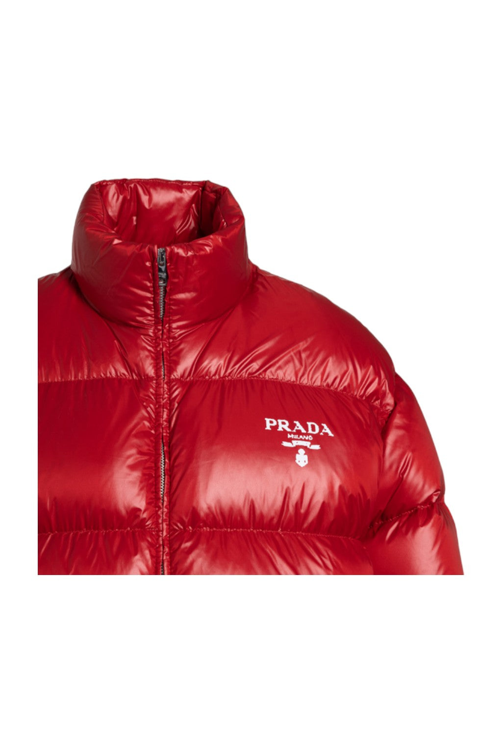 Prada Logo Down Jacket Red