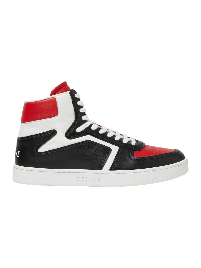 Red leather 2025 high tops
