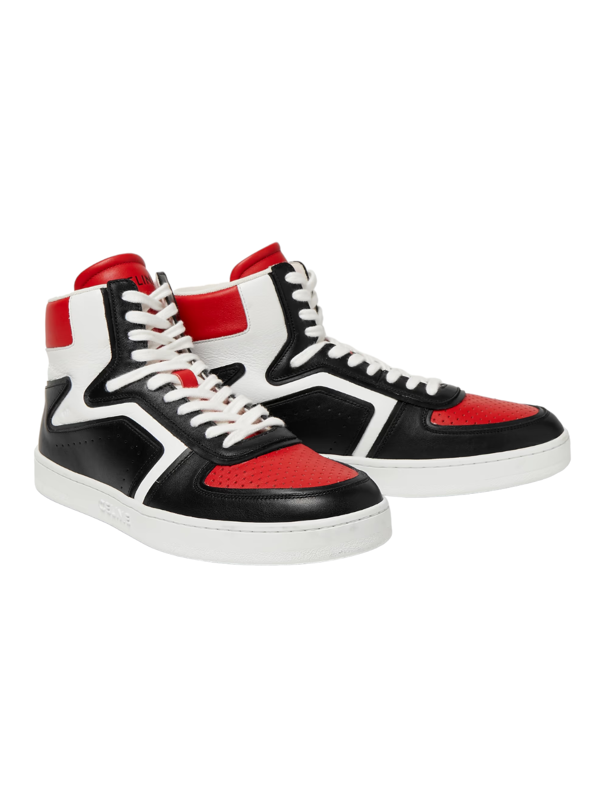 Celine 'Z' Leather High-Top Sneakers Black/Red