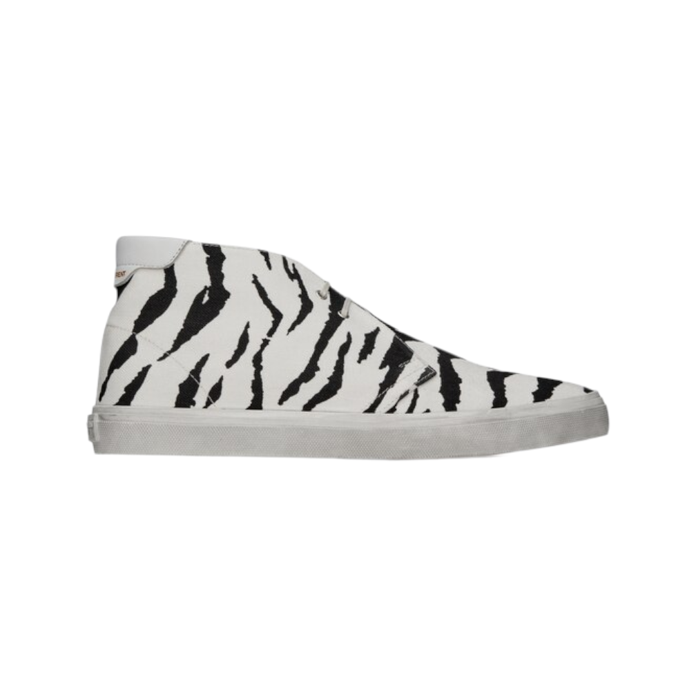 Saint Laurent Ace Sneakers in Zebra-Print Canvas