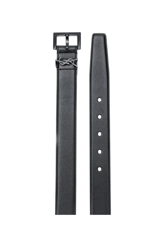 Saint Laurent Cassandre Calfskin Leather Belt
