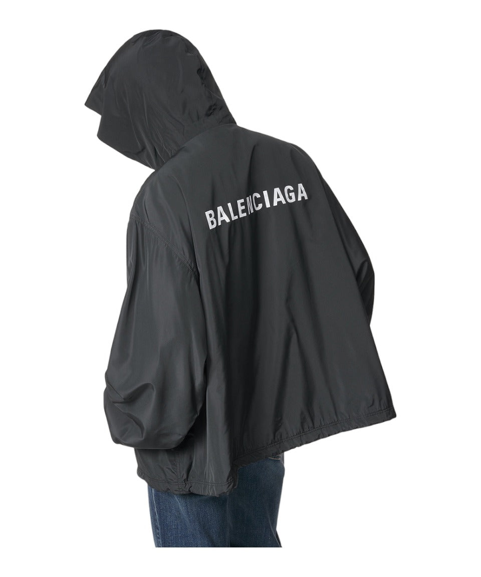 Balenciaga Hooded Back Logo Windbreaker Jacket