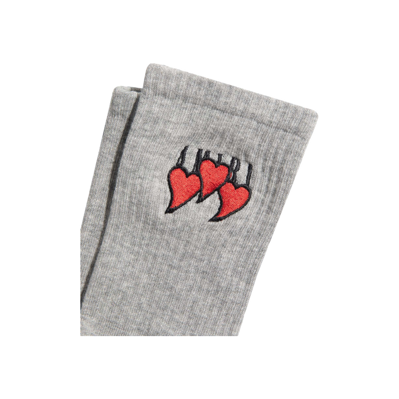 Amiri Embroidered Three Hearts Socks Grey