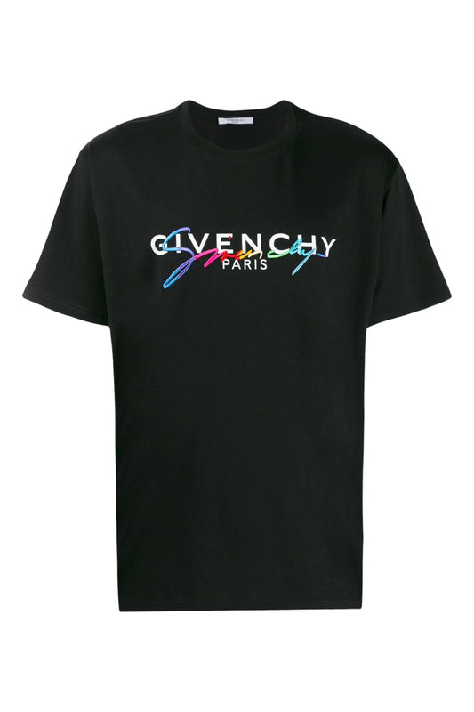 Givenchy Rainbow Signature Logo T-Shirt Black