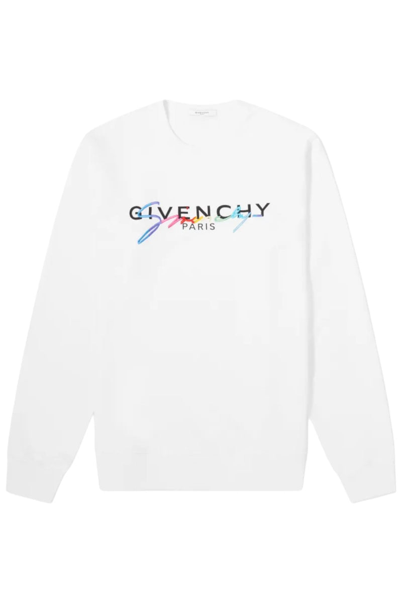 Givenchy Rainbow Signature Logo Sweatshirt White
