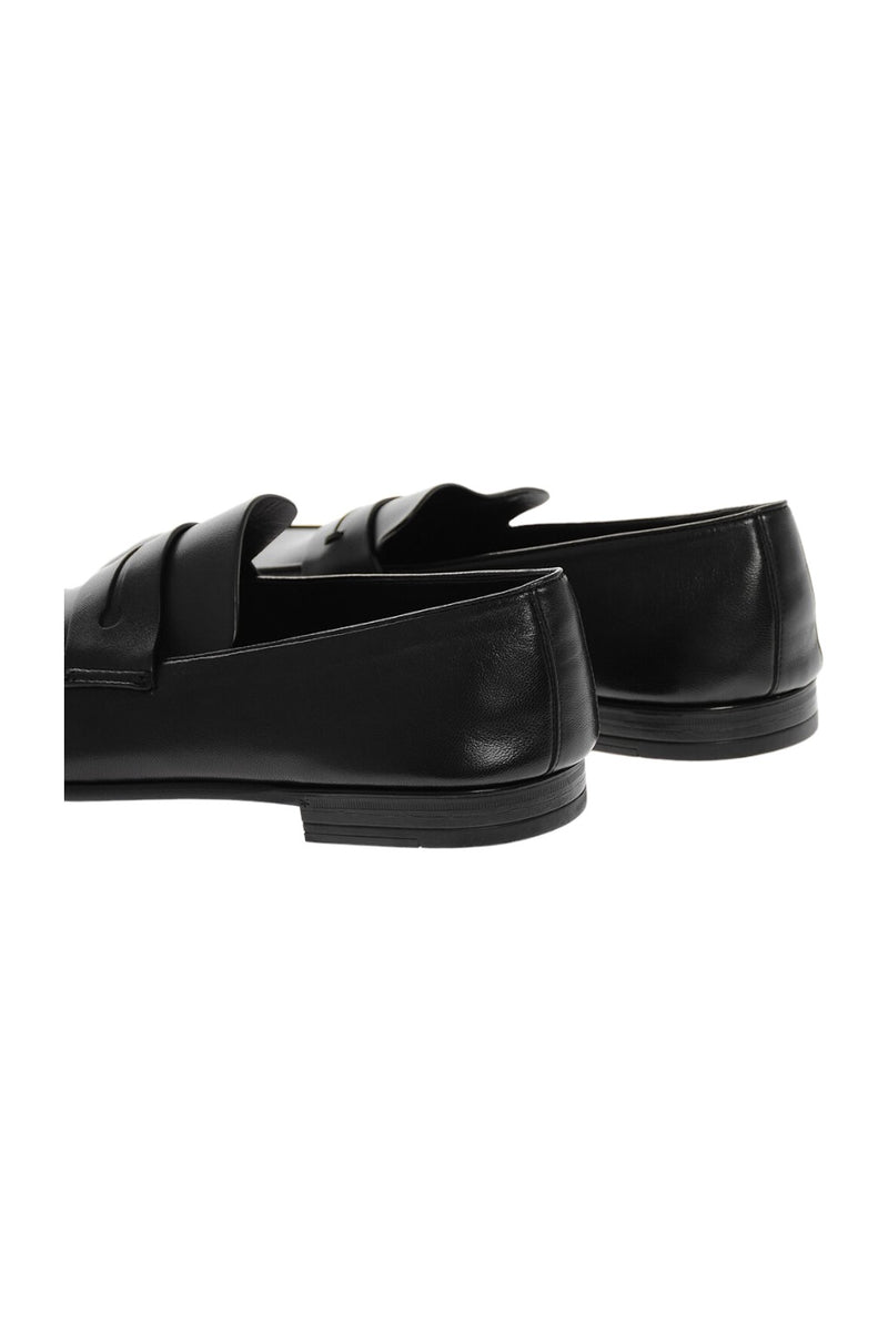 Zegna Black Leather L'Asola Loafers