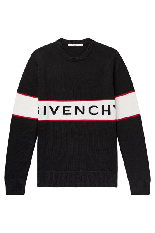 Givenchy Logo-Intarsia Wool Sweater Black