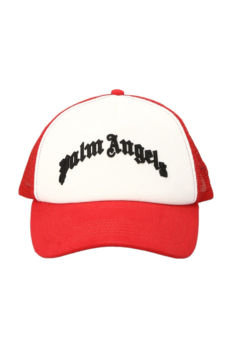 Palm Angels Curved Logo Cap White/Red