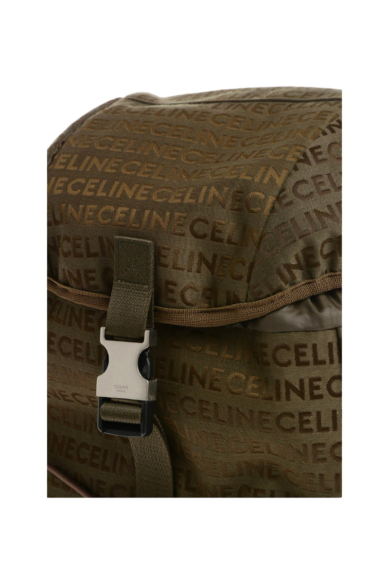 Celine Medium Logo-Jacquard Gabardine and Mesh Backpack